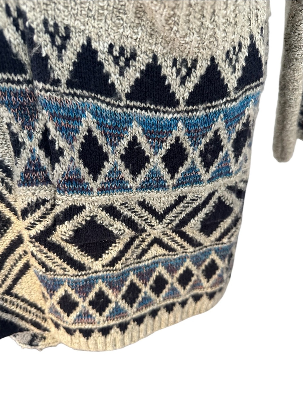 Lucky Brand Blue and Cream Knit Cardigan Sweater - Picture 6 of 13